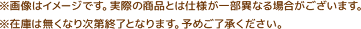 画像はイメージです。実際の商品とは仕様が一部異なる場合がございます。在庫は無くなり次第終了となります。予めご了承ください。