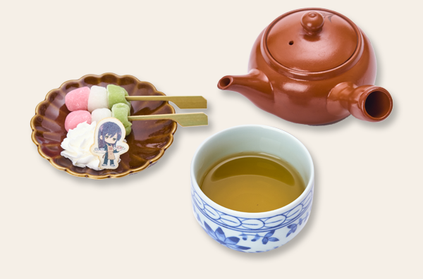桂の温かい緑茶セット