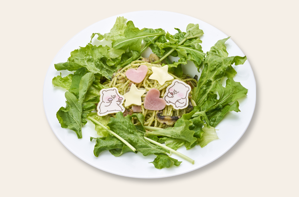 森のにぎやかバジルパスタ