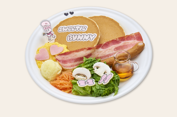 スウィーティーバニーのおしゃれなベーコンエッグパンケーキ