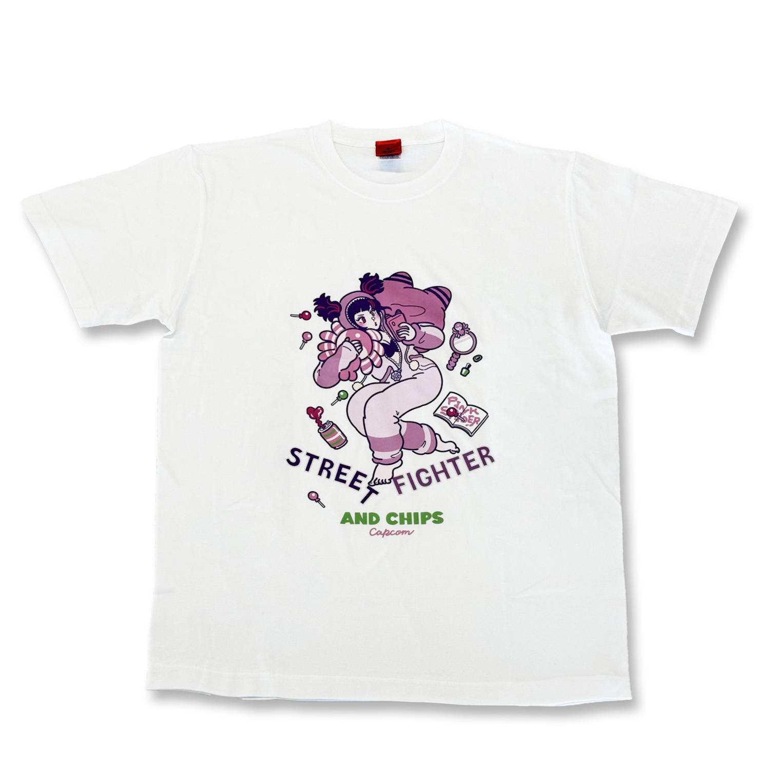 AND CHIPS STREET FIGHTER 6 by SANLEMO Tシャツ ジュリ 白