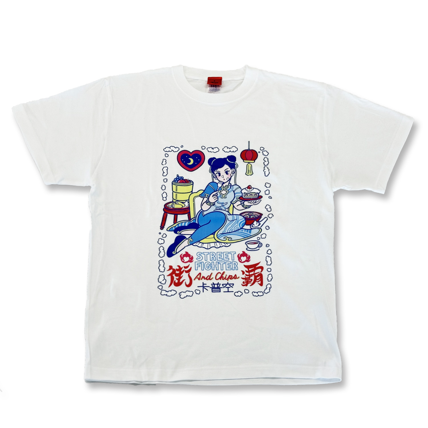 AND CHIPS STREET FIGHTER 6 by SANLEMO Tシャツ 春麗 白