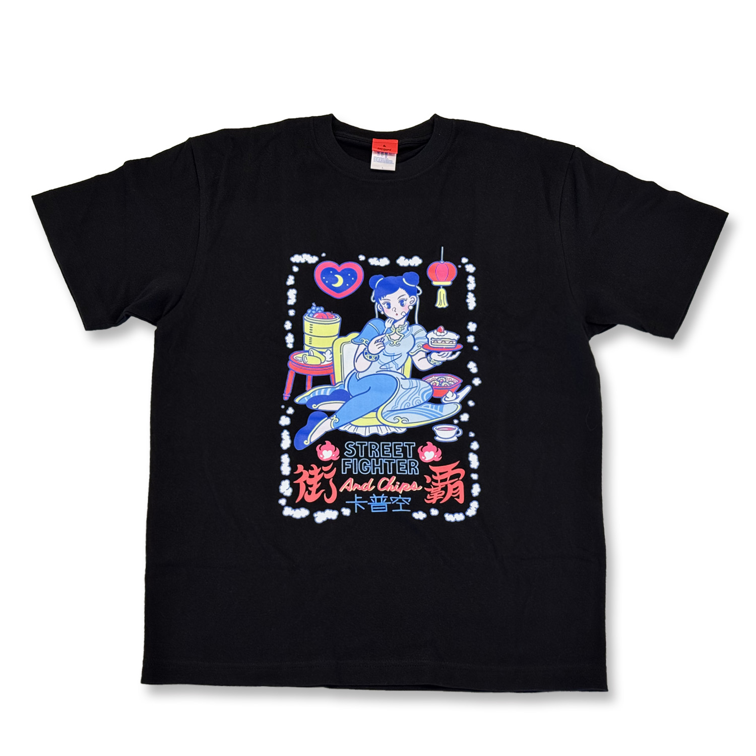 AND CHIPS STREET FIGHTER 6 by SANLEMO Tシャツ 春麗 黒