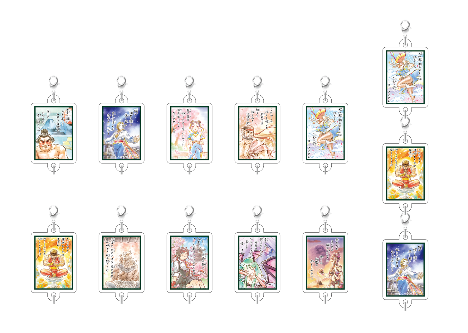 カプコンファイティング百人一首　連結アクリルチャーム