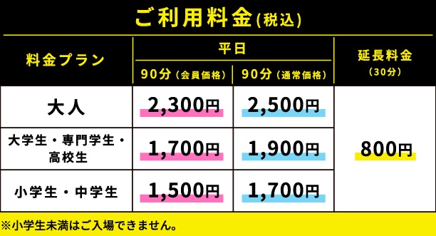 バリューシーズン料金表