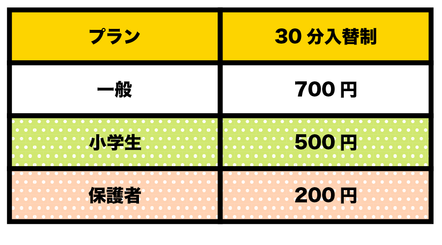 レギュラーシーズン料金表