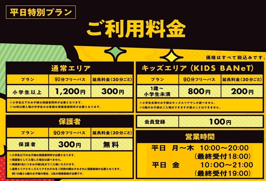 レギュラーシーズン料金表