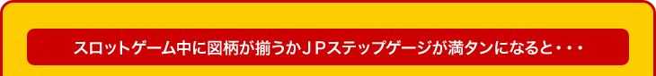 図柄が揃うかＪＰステップゲージが満タンになると・・・