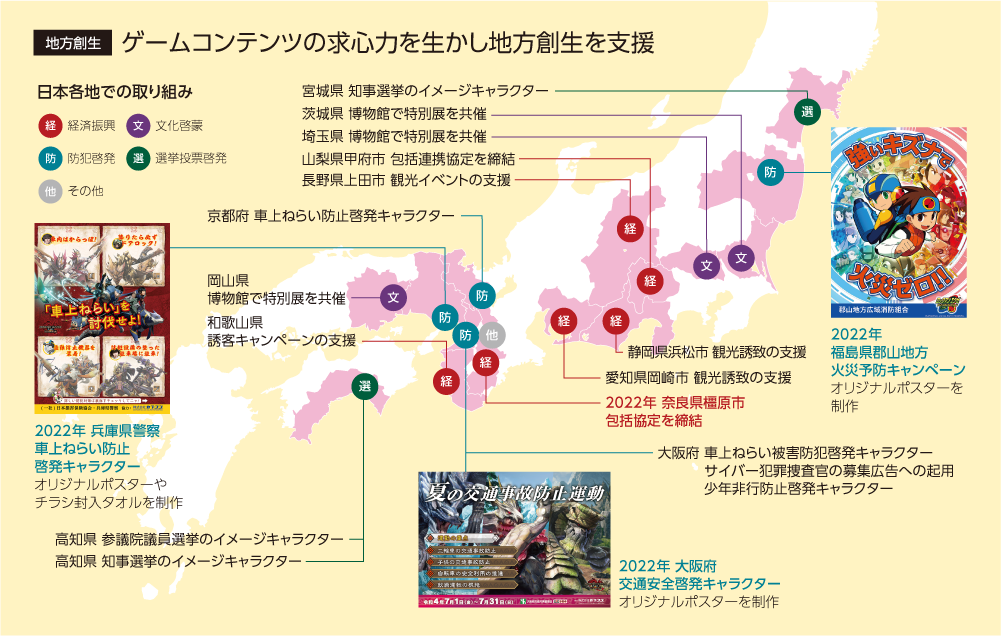 ゲームコンテンツの求心力を生かし地方創成を支援