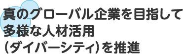 真のグローバル企業を目指して多様な人材活用（ダイバーシティ）を推進