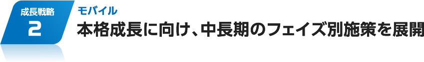 成長戦略2　モバイル：本格成長に向け、中・長期のフェイズ別施策を展開