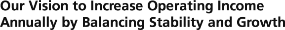 Our Vision to Increase Operating Income Annually by Balancing Stability and Growth