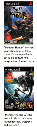 "Monster Hunter" the new generation born in 2004. It wasn’t an explosive hit, but it did capture the imagination of some users.(Photo3）"Monster Hunter G", the second title in the series, introduced new weapons and monsters.