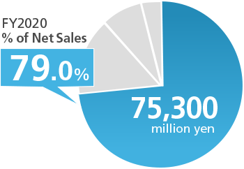 FY2020 % of Net Sales: 79.0% 75,300 million yen