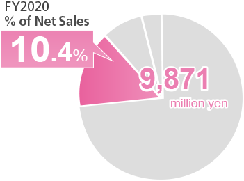 FY20120 % of Net Sales: 10.4%, 9,871 million yen